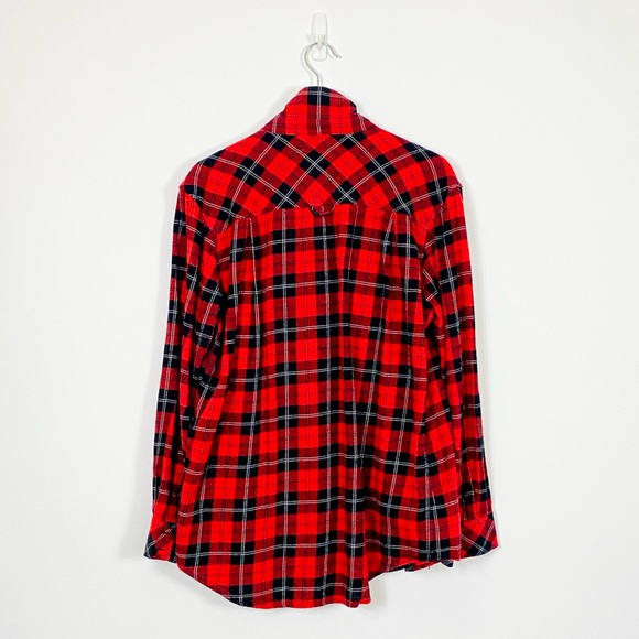 Aritzia TNA Red Plaid Button Down Oversized Shirt - Picture 2 of 4